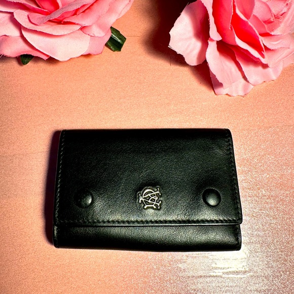 DUNHILL - DUNHILL logo leather Key Case in Black Authentic